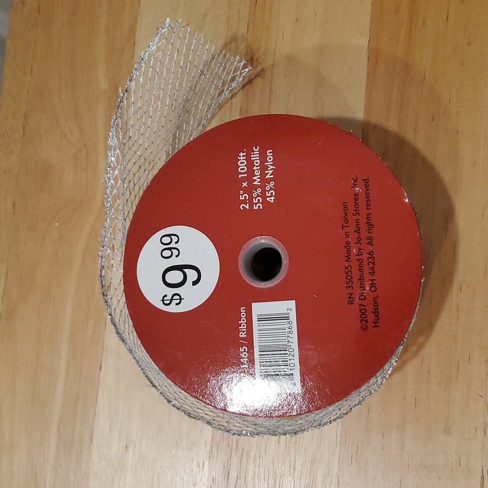 Silver Mesh Ribbon Roll - Picture 2 of 2